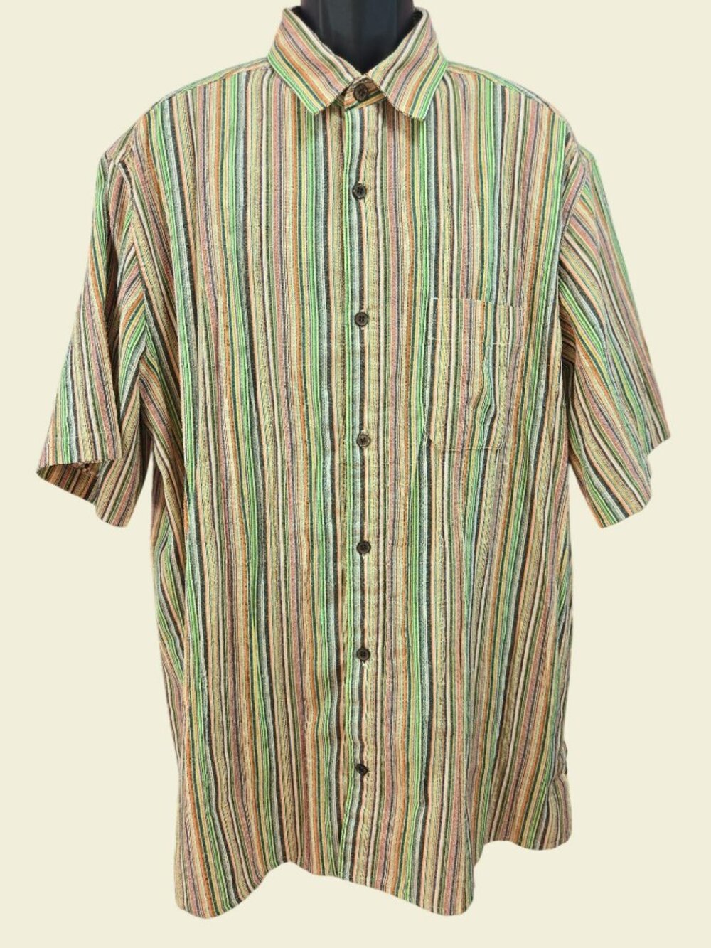 Territory Ahead Mens Striped Short Sleeve Shirt Size XLT